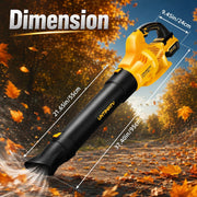 Untimaty 500CFM Cordless Leaf Blower, Brushless Motor, 6 Variable Speeds, 2 x 4.0Ah Batteries, Turbo Fan Design, 21V, Lightweight 5.29 lb, G240810US-YE