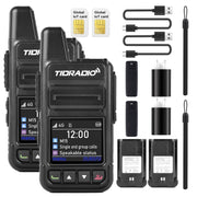 TIDRADIO TD-M15 Walkie Talkies, 4G POC Radio with Global Unlimited Range, 3000mAh Battery, 3W Loud Speaker, 2 Pack