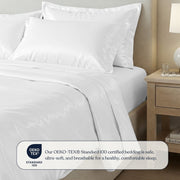 Delara 100% Viscose Derived from Bamboo Flat Sheet, Ultra-Soft, Cooling, Moisture-Wicking, White, Queen, 96x105