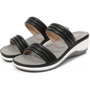 SHANSHUIYICHENG Women's Comfortable Open Toed Platform Wedge Sandals, 37 EU Black