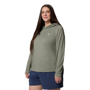 Columbia Women's PFG Uncharted Athletic Hoodie, Active Fit, Omni-Wick Moisture Management, Omni-Shade UPF 30 Protection, Cypress Heather, Small, 207039