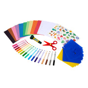 Crayola Stencil and Sticker Art Set, 30 Stencils, Toddler Art Activity Kit with Washable Markers, Safety Scissors, Stickers, Glue Stick, Construction and Blank Paper, Multicolor