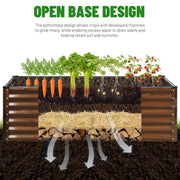 SnugNiture Steel Raised Garden Bed, 6x3x2 ft, Rust Resistant Outdoor Planter Box, Brown