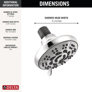 Delta 7-Setting Shower Head, Chrome Finish, 1.75 GPM, Adjustable Spray Patterns, WaterSense Certified, 75705