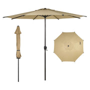 Abba Patio 9ft Lyon Outdoor Patio Umbrella, UPF 50+ UV Protection, Waterproof Polyester Canopy, Push Button Tilt, Crank Lift, 8 Aluminum Ribs, Brown