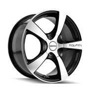 Touren TR9 3190 Black Machined Face Automotive Wheel, 16x7 in, Dual 4x100/4x114.3 Bolt Pattern, 42 mm Offset, 67.1 mm Center Bore