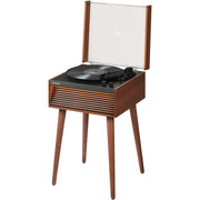 Crosley Dean 3-Speed Bluetooth Turntable with Built-in Speakers, LED Lights, Removable Tapered Legs, Natural Wood