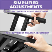 Liquid Stands Expandable DJ Table Stand, Adjustable 32-43 in Length, 27-37 in Height, Heavy-Duty Double-Braced X-Style Steel Frame, Supports 160 lb, Portable Foldable Music Workstation