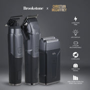 Brookstone BKCMC8850-NOC-T30-6 Christian McCaffrey Special Edition, 3-in-1 Cordless Rechargeable Pro Shaving Kit Includes Men's Electric Shaver, Trimmer, and Clipper