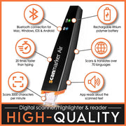 Scanmarker Air Wireless Scan Translator Pen with Text-to-Speech, Multilingual OCR Scanner, Portable Reading Tool for Dyslexia, Black, BLE