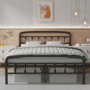 Kinsfook Metal Full Size Bed Frame, Victorian Style Headboard and Footboard, Black