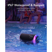 Soundcore A3166Z11 Glow Portable Wireless Speaker with Light Show, 18H Playback, Black