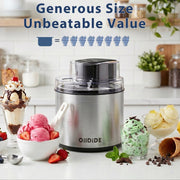 OllDIDE Ice Cream Maker, 2-Qt Insulated Freezer Bowl, LCD Screen, Built-In Timer, Corded Electric, SU-501