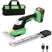 WORKPROX Cordless Grass Shear and Shrubbery Trimmer, 2-in-1 Handheld Electric Grass Cutter with Rechargeable 20V Lithium-Ion Battery, Green, WX125331AE