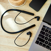 onn. 100130689 Wireless Neckband Earphones, Black