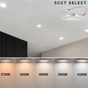 Great Value 6 Inch LED Retrofit Downlight, 13 Watt, 5 CCT Selectable, Dimmable, E26 Base, White, 12 Pack