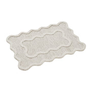 My Texas House Stella Ivory Scallop Wool Indoor Area Rug, 24 x 36 Inches, Handmade, Stain Resistant, Low Pile