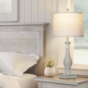 Cinkeda Table Lamps Set of 2, 3-Way Dimmable Touch Control, Beige Linen Shade, Resin Farmhouse Rattan Base with USB A+C Ports and AC Outlet