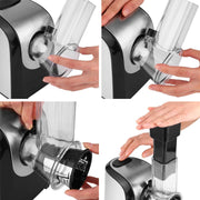 Adnoom Electric Cheese Grater 5-in-1 Professional Vegetable Slicer with 150W Motor, One-Touch Control, Black, BH6616