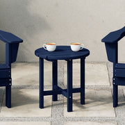 WestinTrends Malibu Outdoor Side Table, All-Weather Poly Lumber, Adirondack Round Patio End Table, Navy Blue, 18 in