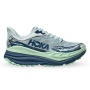 Hoka Stinson 7 Women's Trail Running Shoes, Engineered Jacquard Mesh Upper, Stabilizing H-Frame, Droplet Thunder Cloud, Size 7 Medium, 1141531-DTH