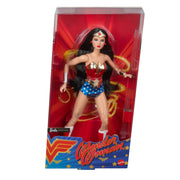 Mattel Barbie Wonder Woman Doll, Collectible with Red and Blue Star-Spangled Tank Suit, Golden Accessories, Lasso of Truth, Doll Stand, JBJ36