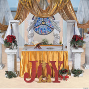 Fun Express 3 ft Marble-Look Fluted Cardboard Columns, 2 Piece Set, White Decorative Pillars for Weddings and Formal Events