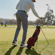 Sunday Golf Loma Lightweight Stand Golf Bag, 31 Inch, Burgundy, Holds 8 Clubs, Waterproof Nylon, Multiple Pockets, BAG107