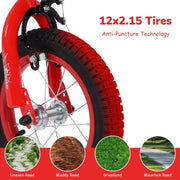 Sppty SPPBK02-12 12 Inch Kids Bike with LED Lights, Removable Training Wheels, Red