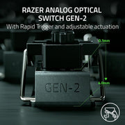 Razer RZ03-04980200-R3U1 Huntsman V3 Pro TKL Wired Analog Optical Esports Keyboard with Rapid Trigger and Adjustable Actuation - Black