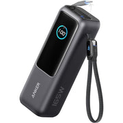 Anker Laptop Power Bank, 25,000mAh, 165W, Triple 100W USB-C Ports, Built-In Retractable USB-C Cables, Black, A1695H11