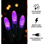 Haunted Hill Farm Halloween Giant Outdoor LED Creepy Crawling Spider, 48 x 40 in, 288 Purple Red Green LED Lights, Powder-Coated Metal Frame, Weather-Resistant, Fully Assembled