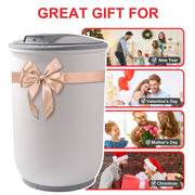 Lesom 20L Towel Warmer Bucket, 450W Fast Heating, One-Touch Operation with Timer, Safety Lock, White and Gray, TW-ST1912