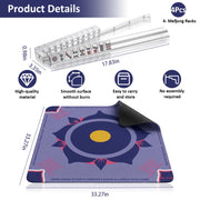 LAZORA American Mahjong Table Mat with Non-Slip Rubber Base, Transparent Acrylic Pushers, Purple, Gift Box