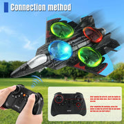 JBeeCtrl 4D-V32 RC Plane, 2.4GHz Remote Control Fighter Jet, 360 Flip, LED Lights, Ages 5-16