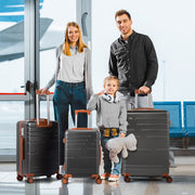 Zimtown 3 Piece ABS Hardside Luggage Set, Lightweight Suitcases with TSA Lock, 360 Spinner Wheels, Gray