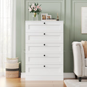 Homfa HOS-PB-214 5 Drawer White Bedroom Dresser, White