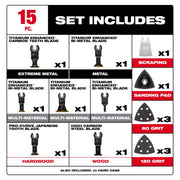 Milwaukee 49-10-9114 Open-Lok 15 pc X 3.5 in. W Titanium Oscillating Blade Set 15 pc
