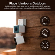 Wyze Duo Cam Pan Indoor/Outdoor Smart Security Camera 2K IP65 360 Degree Pan/Tilt with Color Night Vision and Spotlight