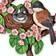 Bradford Exchange Chickadee Family Hand-Cast Resin Wall Sculpture Spring, 10