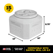 Gamma2 Vittles Vault Pet Food Storage Container, Airtight, BPA-Free, Gray, 15 lb Capacity, 4315