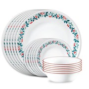 Corelle Winter Berries 18-Piece Dinnerware Set, Chip Resistant Triple-Layer Glass, Microwave and Dishwasher Safe, Service for 6, 1152589