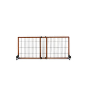 Carlson Pet Products 2870DS Expandable Wooden Freestanding Pet Gate, Brown, Large, 70