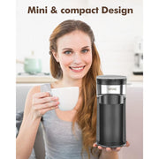 SiFENE Mini 2-in-1 Single Serve Coffee Maker, K-Cup and Ground Coffee Compatible, Descale Indicator, Black, SIF-KC211