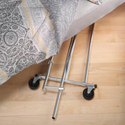 Whitmor Rolling Folding Garment Rack, Adjustable Width 51-74.5 in, Height 66-71 in, Heavy Duty Chrome Metal with Locking Wheels, Foldable for Storage, 6339-8115