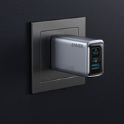Anker Prime Wall Charger, 100W GaN, 3 Ports with USB-C and USB-A, Silver, Compact Foldable Design, A2688J41-1