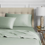 Hotel Style Pillowcases, 600 Thread Count Egyptian Cotton Sateen, King Size, Green, 2 Count