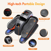 ALSO GO Under Desk Elliptical Ellipse Leg Exerciser with Remote Control, LCD Display, Manual and Automatic Modes, Black-Orange, SG0026-BO