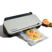FoodSaver Premier Multi-Use Vacuum Sealer with Handheld Vacuum and Heat Sealer Combo, Stainless Steel, Built-In Roll Storage with Cutter, 4 Custom Settings, 2093601