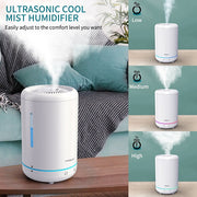 Movsou Ultrasonic Cool Mist 3.5L Humidifier For Bedroom With Essential Oil Diffuser - White